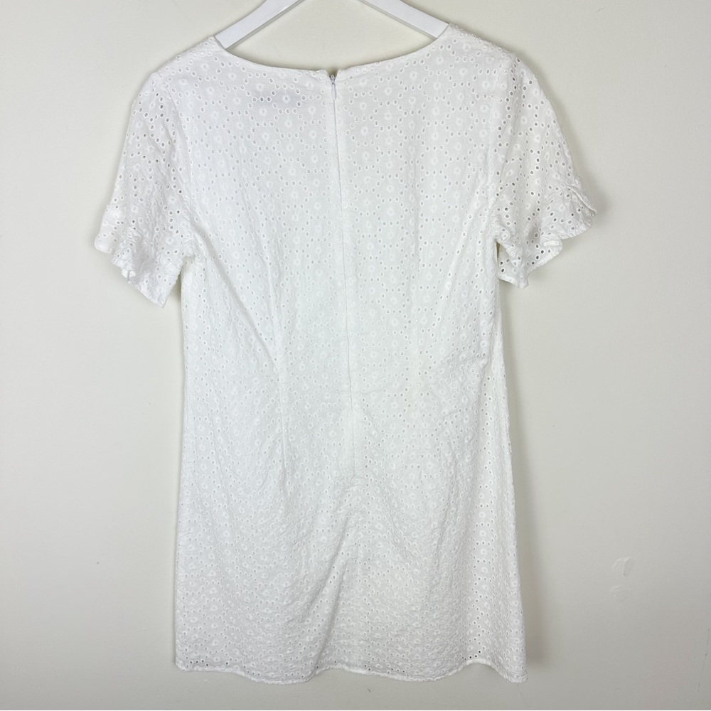 LOFT White Eyelet Mini Dress Short Sleeves - Picture 5 of 11